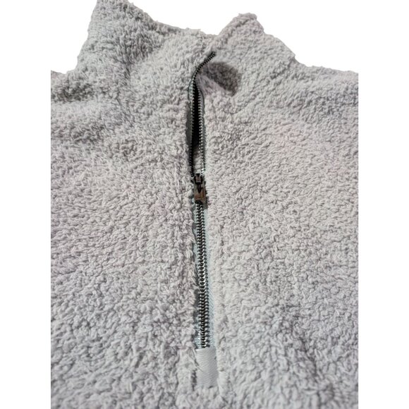 DYI Women's 1/2 Zip Fuzzy Fleece Sweater Chambray Grey Size Large - Picture 5 of 5